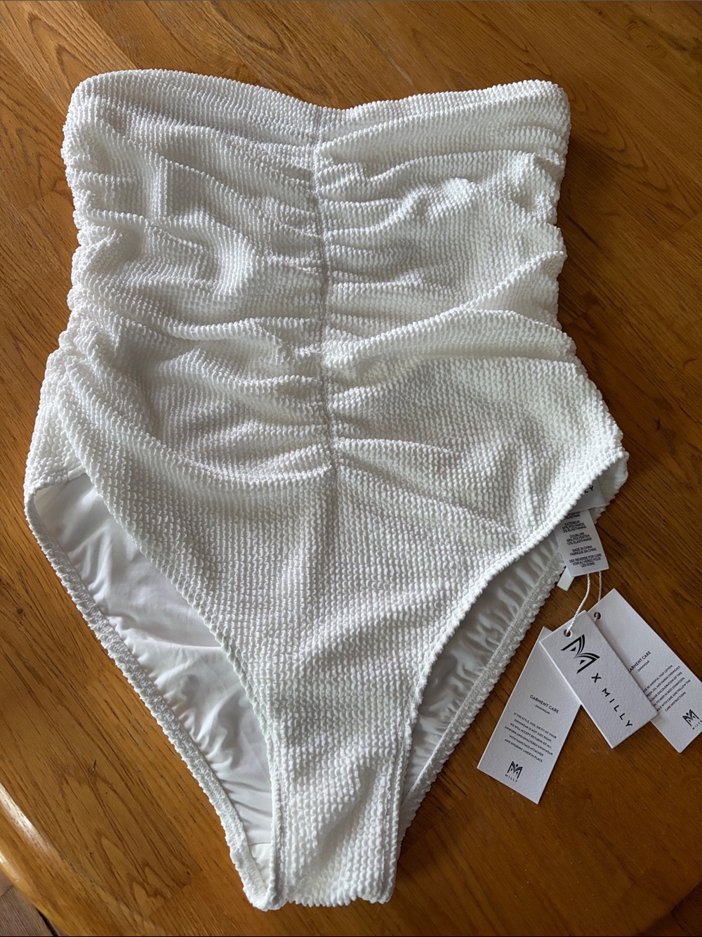 Textured Ruched One-Piece Swimsuit